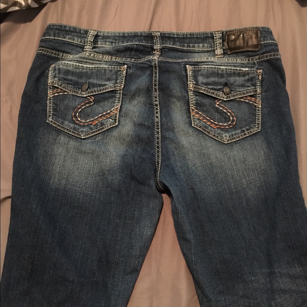 Plus size silver jeans